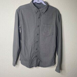 Eddie Bauer Classic Fit Shirt‎ Mens Size M Gray Cotton Button Up Long Sleeves